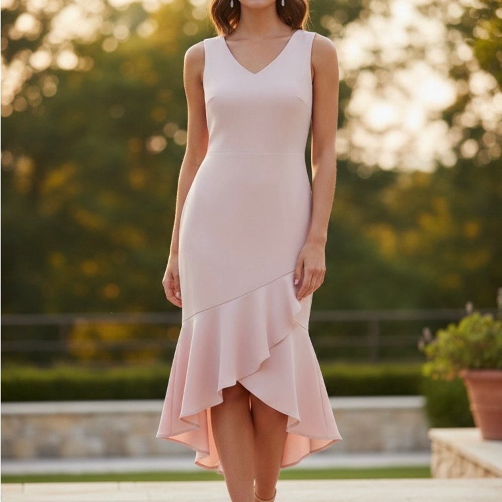 Enfocus Studio Blush Asymmetrical Dress